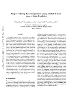Progressive Energy-Based Cooperative Learning for Multi-Domain
  Image-to-Image Translation