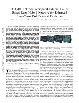 STEF-DHNet: Spatiotemporal External Factors Based Deep Hybrid Network
  for Enhanced Long-Term Taxi Demand Prediction