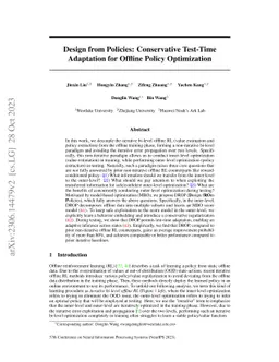 Design from Policies: Conservative Test-Time Adaptation for Offline
  Policy Optimization