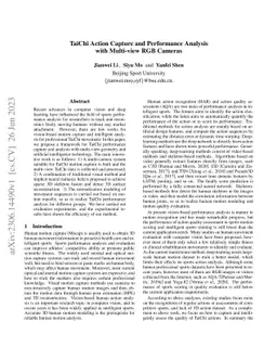 TaiChi Action Capture and Performance Analysis with Multi-view RGB
  Cameras