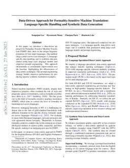 Data-Driven Approach for Formality-Sensitive Machine Translation:
  Language-Specific Handling and Synthetic Data Generation
