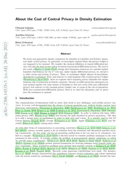 About the Cost of Central Privacy in Density Estimation