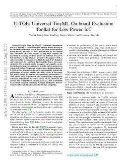 U-TOE: Universal TinyML On-board Evaluation Toolkit for Low-Power IoT