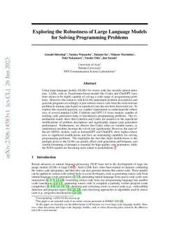 Exploring the Robustness of Large Language Models for Solving
  Programming Problems