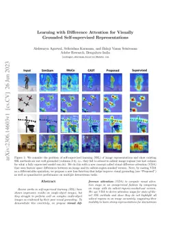 Learning with Difference Attention for Visually Grounded Self-supervised
  Representations