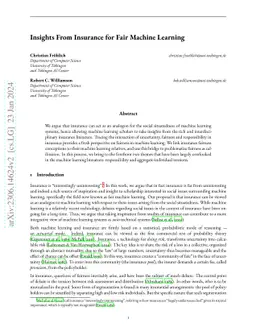 Insights From Insurance for Fair Machine Learning