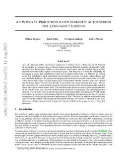 An Integral Projection-based Semantic Autoencoder for Zero-Shot Learning