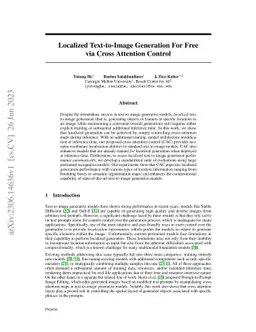 Localized Text-to-Image Generation for Free via Cross Attention Control
