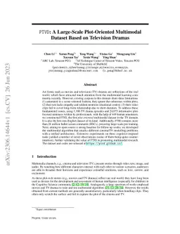 PTVD: A Large-Scale Plot-Oriented Multimodal Dataset Based on Television
  Dramas