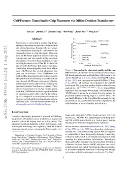 ChiPFormer: Transferable Chip Placement via Offline Decision Transformer