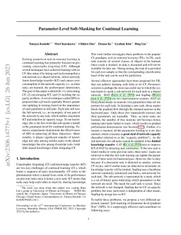 Parameter-Level Soft-Masking for Continual Learning