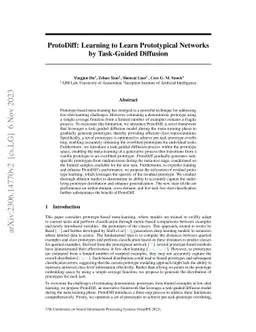 ProtoDiff: Learning to Learn Prototypical Networks by Task-Guided
  Diffusion