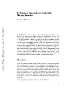 Evolutionary approaches to explainable machine learning
