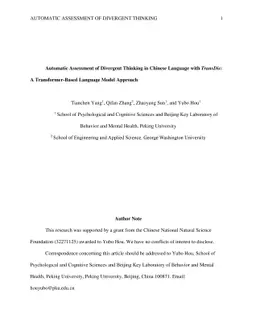 Automatic Assessment of Divergent Thinking in Chinese Language with
  TransDis: A Transformer-Based Language Model Approach