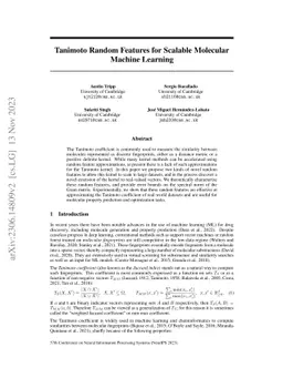 Tanimoto Random Features for Scalable Molecular Machine Learning