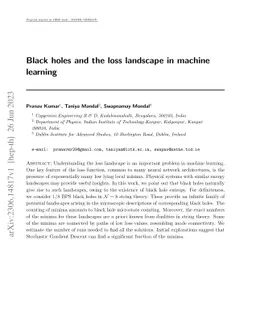 Black holes and the loss landscape in machine learning