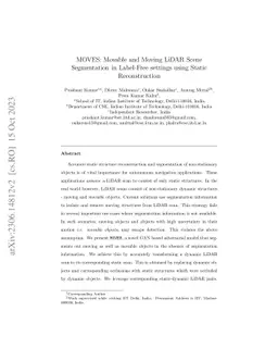 MOVES: Movable and Moving LiDAR Scene Segmentation in Label-Free
  settings using Static Reconstruction
