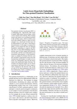 Label-Aware Hyperbolic Embeddings for Fine-grained Emotion
  Classification