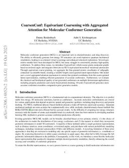 CoarsenConf: Equivariant Coarsening with Aggregated Attention for
  Molecular Conformer Generation