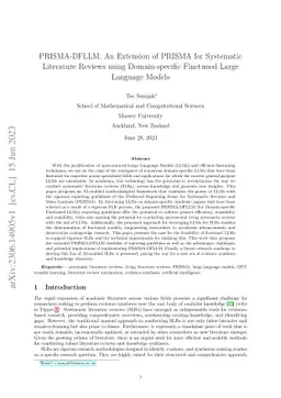 PRISMA-DFLLM: An Extension of PRISMA for Systematic Literature Reviews
  using Domain-specific Finetuned Large Language Models