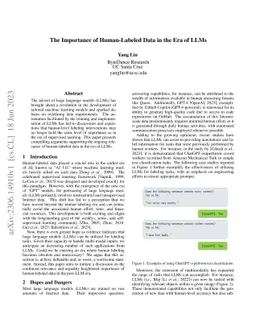 The Importance of Human-Labeled Data in the Era of LLMs