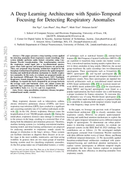A Deep Learning Architecture with Spatio-Temporal Focusing for Detecting
  Respiratory Anomalies