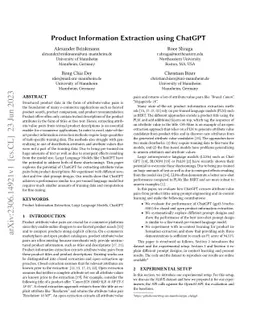Product Information Extraction using ChatGPT