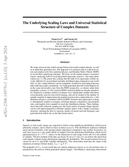 The Underlying Scaling Laws and Universal Statistical Structure of
  Complex Datasets