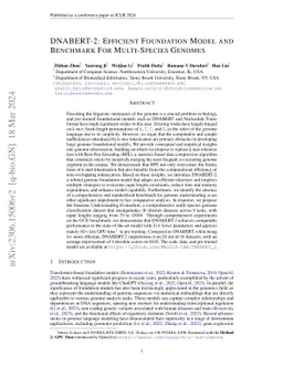 DNABERT-2: Efficient Foundation Model and Benchmark For Multi-Species
  Genome