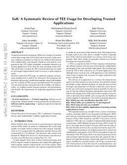 SoK: A Systematic Review of TEE Usage for Developing Trusted
  Applications
