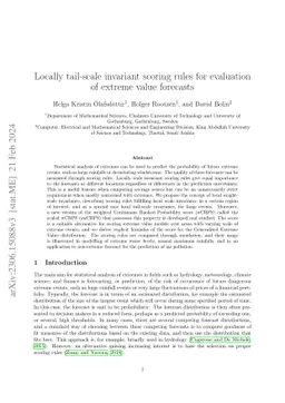 Locally tail-scale invariant scoring rules for evaluation of extreme
  value forecasts
