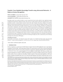 Transfer: Cross Modality Knowledge Transfer using Adversarial Networks
  -- A Study on Gesture Recognition