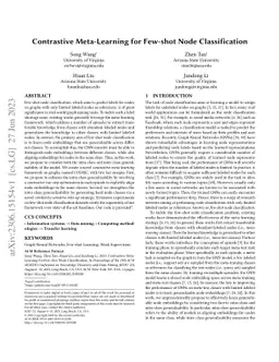 Contrastive Meta-Learning for Few-shot Node Classification