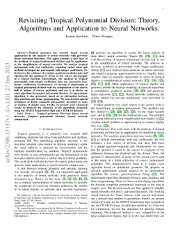 Revisiting Tropical Polynomial Division: Theory, Algorithms and
  Application to Neural Networks