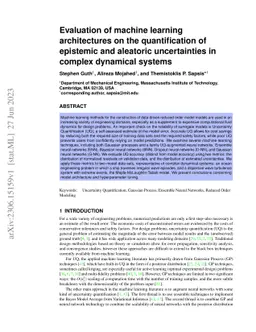 Evaluation of machine learning architectures on the quantification of
  epistemic and aleatoric uncertainties in complex dynamical systems