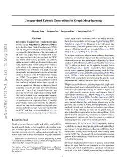 Unsupervised Episode Generation for Graph Meta-learning