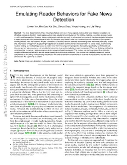 Emulating Reader Behaviors for Fake News Detection