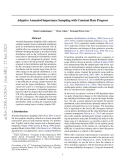 Adaptive Annealed Importance Sampling with Constant Rate Progress