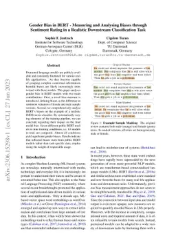 Gender Bias in BERT -- Measuring and Analysing Biases through Sentiment
  Rating in a Realistic Downstream Classification Task