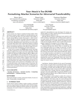 Your Attack Is Too DUMB: Formalizing Attacker Scenarios for Adversarial
  Transferability