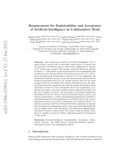 Requirements for Explainability and Acceptance of Artificial
  Intelligence in Collaborative Work