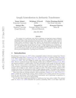 Length Generalization in Arithmetic Transformers