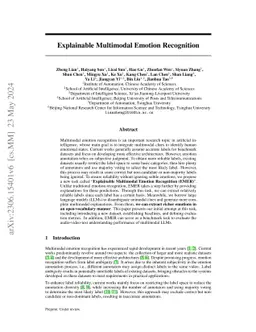 Explainable Multimodal Emotion Recognition