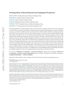 Verifying Safety of Neural Networks from Topological Perspectives