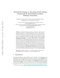 KnowPrefix-Tuning: A Two-Stage Prefix-Tuning Framework for
  Knowledge-Grounded Dialogue Generation