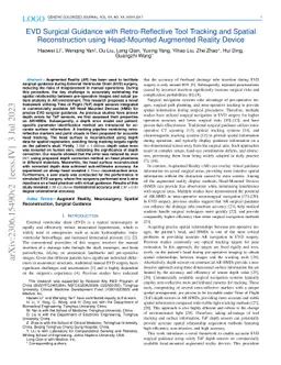 EVD Surgical Guidance with Retro-Reflective Tool Tracking and Spatial
  Reconstruction using Head-Mounted Augmented Reality Device