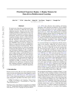 Prioritized Trajectory Replay: A Replay Memory for Data-driven Reinforcement Learning