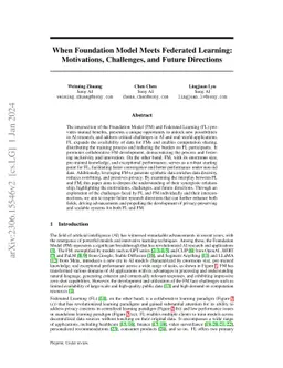 When Foundation Model Meets Federated Learning: Motivations, Challenges, and Future Directions