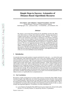 Simple Steps to Success: Axiomatics of Distance-Based Algorithmic
  Recourse