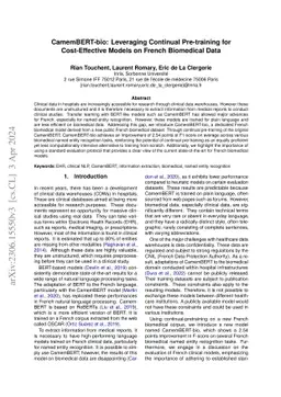 CamemBERT-bio: Leveraging Continual Pre-training for Cost-Effective
  Models on French Biomedical Data